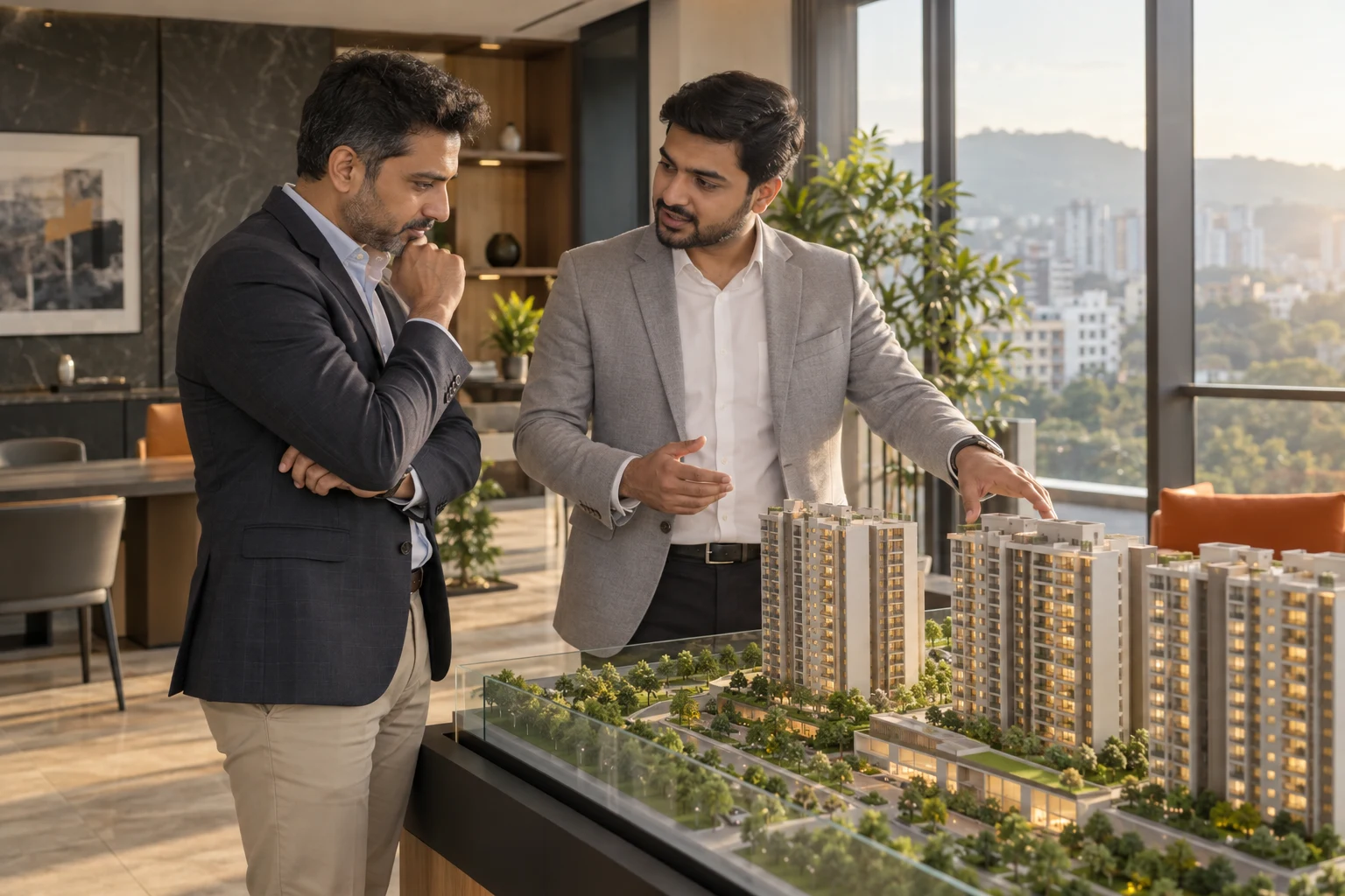 Real estate professionals collaborating on a project