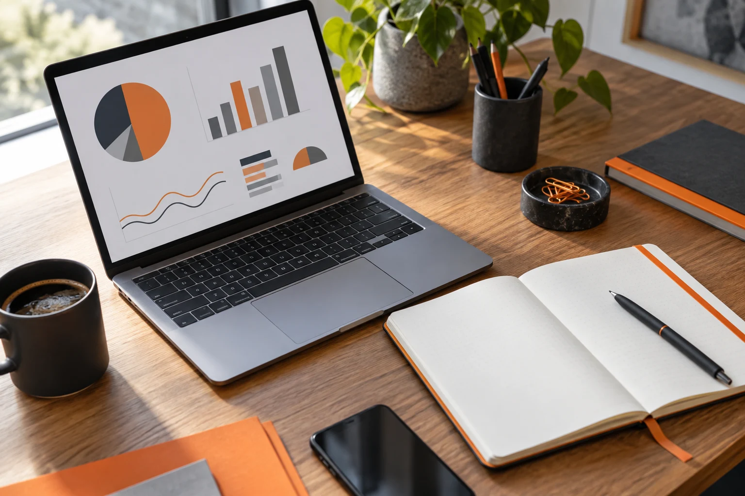 Sales review workspace with reporting charts
