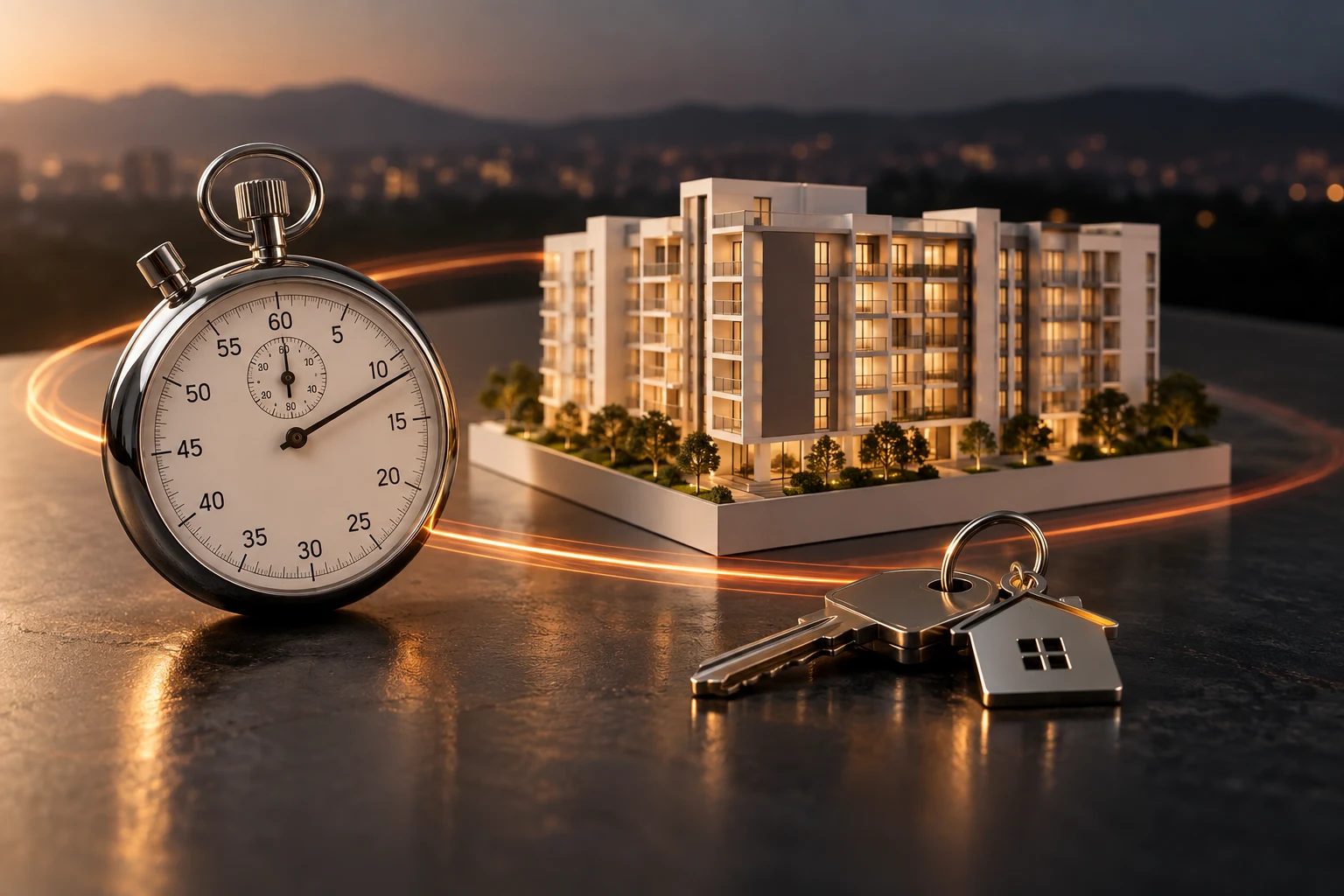 Stopwatch, property model and keys